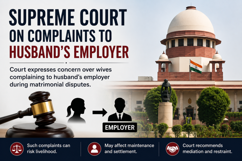 Complaints to husband's employer