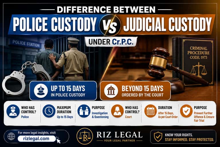 Difference Between Police Custody and Judicial Custody Under Cr.P.C.