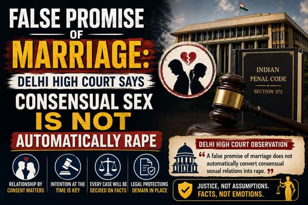 False Promise of Marriage: Delhi High Court Says Consensual Sex Is Not Automatically Rape